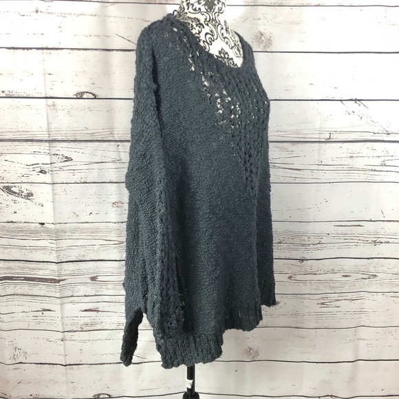 Free People Pointelle Vee Oversized Cotton Sweater - Picture 6 of 11